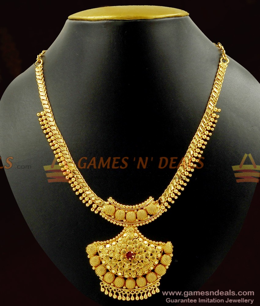 Heavy Weight Handmade Ruby Stone Beaded Gold Necklace NCKN452 Heavy Weight Handmade Ruby Stone Beaded Gold Necklace NCKN452