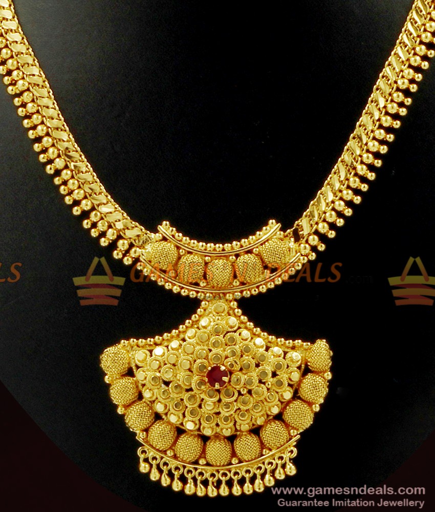 Heavy Weight Handmade Ruby Stone Beaded Gold Necklace NCKN452 Heavy Weight Handmade Ruby Stone Beaded Gold Necklace NCKN452