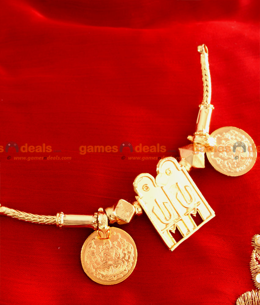 THAL06 Gold Plated Jewelry Sivaling Lakshmi Kasu Thali South Indian Mangalsutra Set
