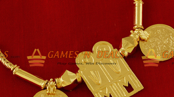 Thal08 Gold Plated Jewelry Vishnu Lakshmi Kasu Thali South Indian