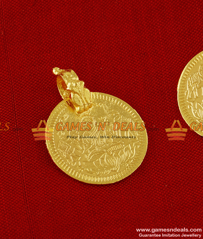 THAL15 Gold Plated Imitation Jewelry Thali Lakshmi Coin Kasu Set Design For Traditional Thali