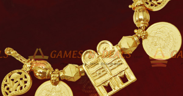 Gold Plated Jewelry Sivan Vipoothi Lakshmi Kasu Thali Set Thal30