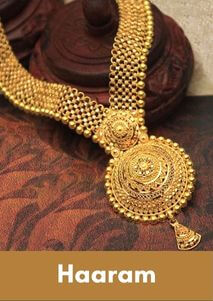 One gram gold haaram long necklace design