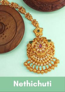 One gram gold maangtikka south Indian jewelry nethichuti