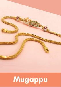 Original one gram gold peacock mugappu side pendant chain for married women