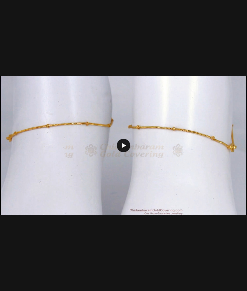 10 Inch Thin Pattern Design Gold Anklet For Party Wear ANKL1113 10 Inch Thin Pattern Design Gold Anklet For Party Wear ANKL1113