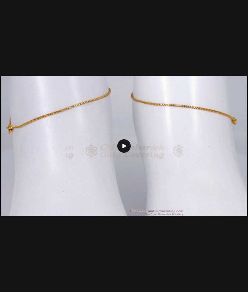 9 Inch Simple Slim Chain Type Gold Anklets Collections ANKL1124 9 Inch Simple Slim Chain Type Gold Anklets Collections ANKL1124