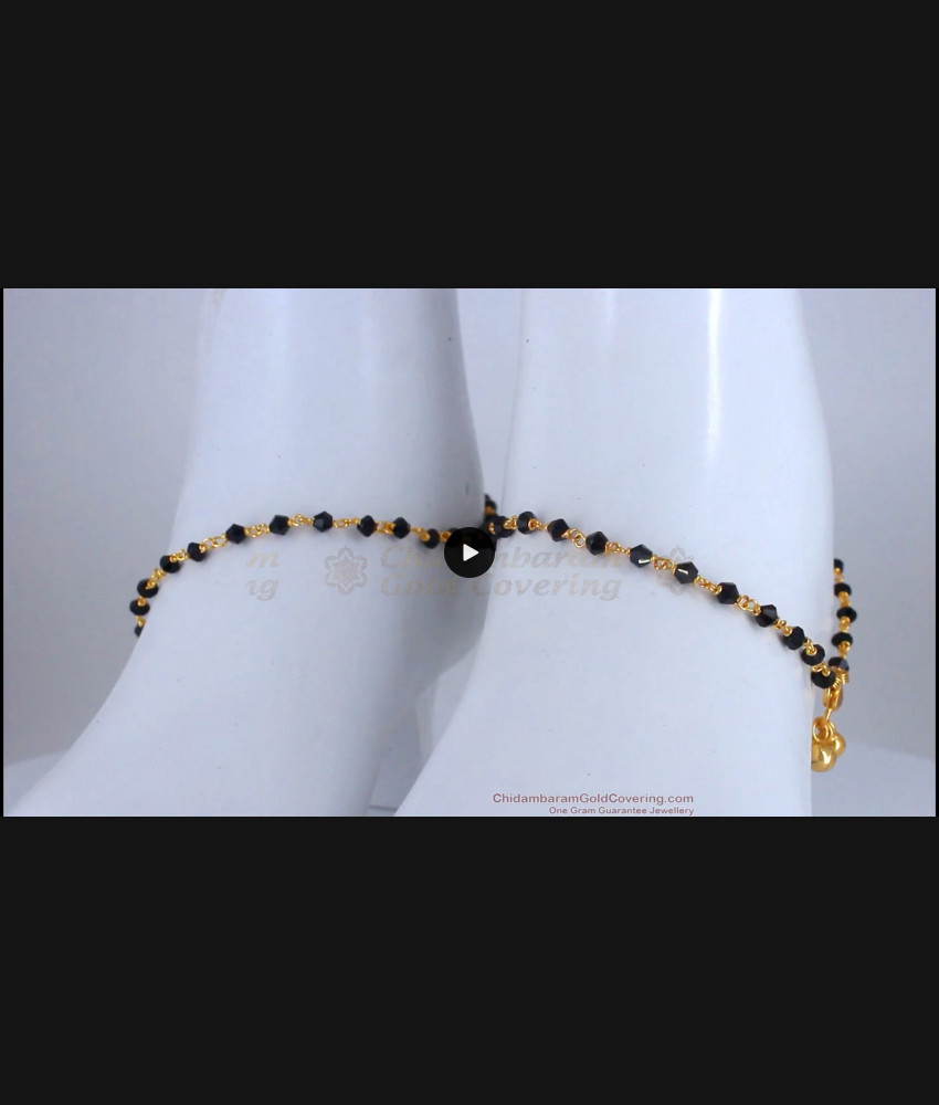 10 Inch Black Crystal Gold Anklet For Womens Fashion Jewelry ANKL1131 10 Inch Black Crystal Gold Anklet For Womens Fashion Jewelry ANKL1131
