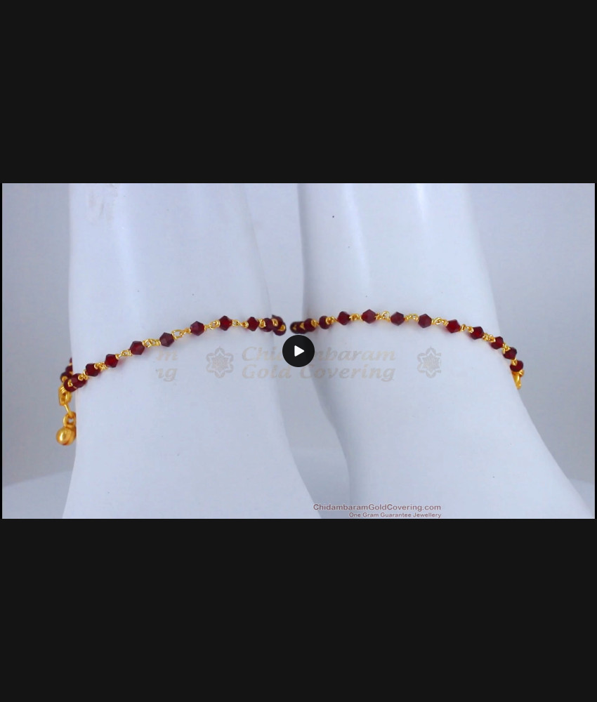 10 Inch Red Crystal Gold Anklet For Womens Fashion Jewelry ANKL1132 10 Inch Red Crystal Gold Anklet For Womens Fashion Jewelry ANKL1132