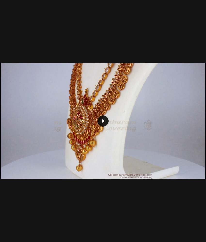 ANTQ1014 - Bridal Wear Premium Quality Antique Haaram Earrings Set ANTQ1014 - Bridal Wear Premium Quality Antique Haaram Earrings Set