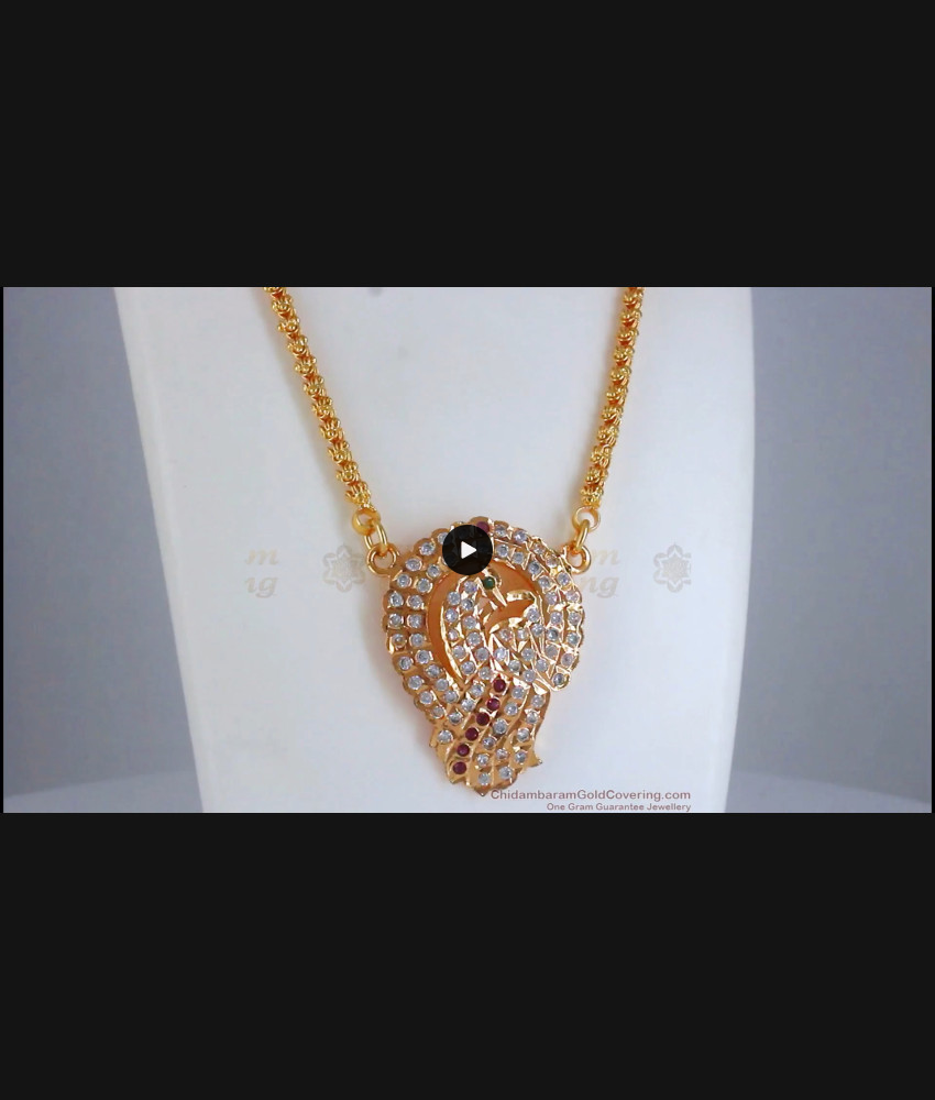 Impon Peacock Dollar Gati Stone Gold Plated Dollar Chain Five Metal Jewelry Designs BGDR465 Impon Peacock Dollar Gati Stone Gold Plated Dollar Chain Five Metal Jewelry Designs BGDR465