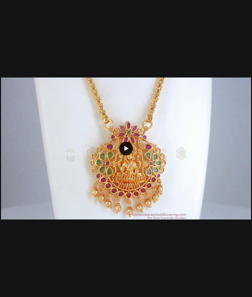 Aspiring Duel Color Stones Lakshmi Design Gold plated Dollar Chain For Traditional Wear BGDR580 Aspiring Duel Color Stones Lakshmi Design Gold plated Dollar Chain For Traditional Wear BGDR580