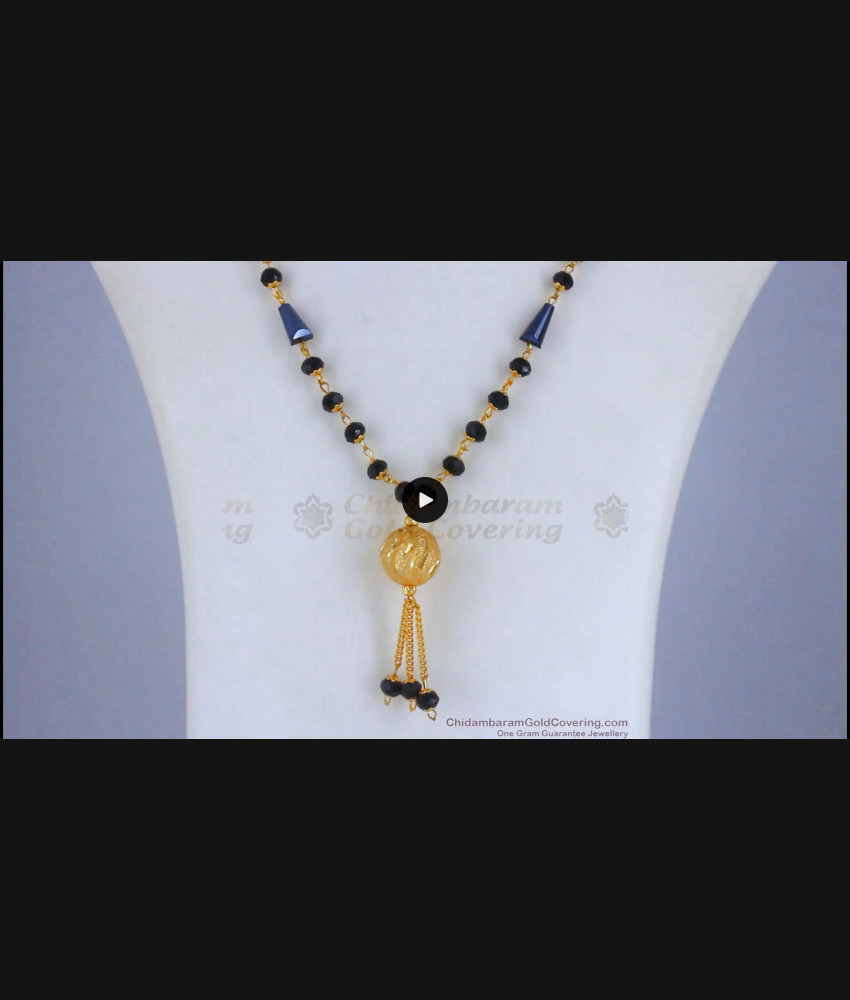 Gorgeous Black Crystals Gold Plated Dollar Chain Party Wear BGDR836