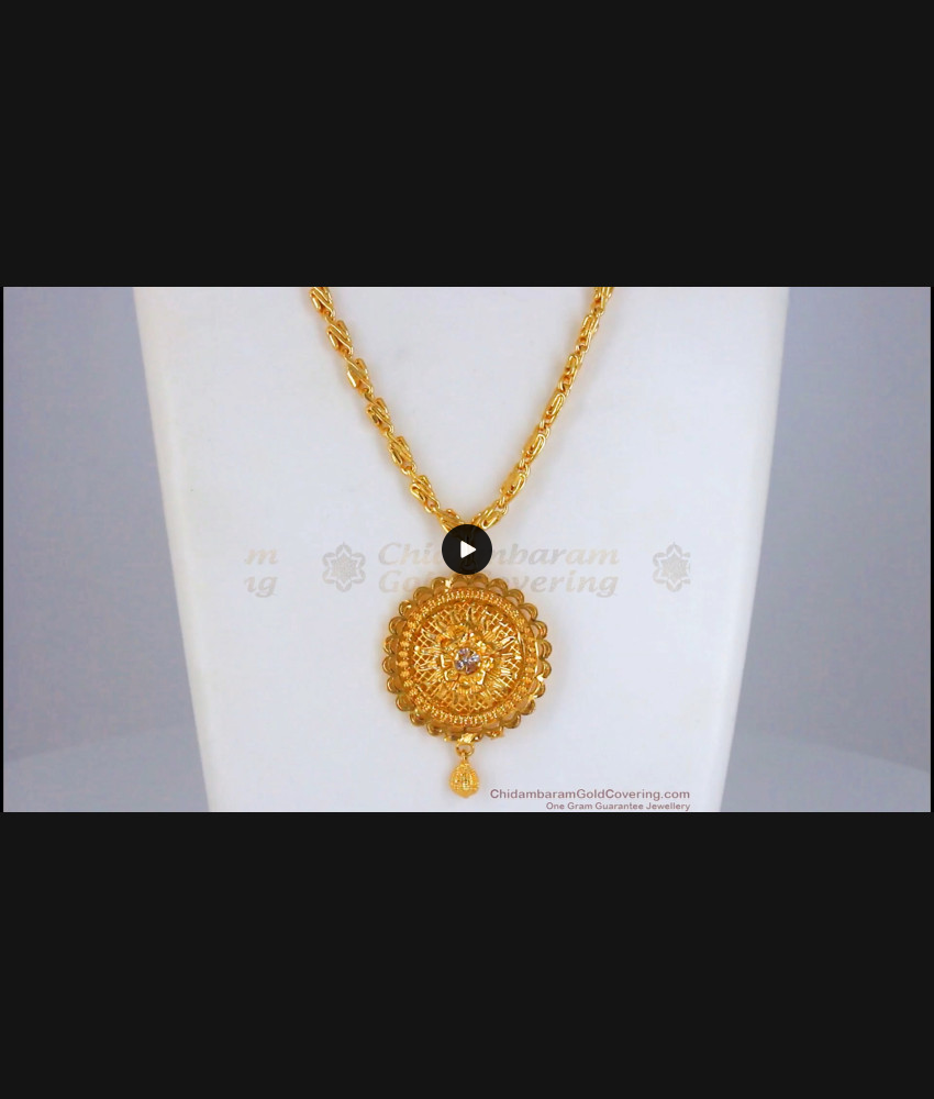 Stunning White Stone Gold Dollar Wheat Chain Daily Wear BGDR856 Stunning White Stone Gold Dollar Wheat Chain Daily Wear BGDR856