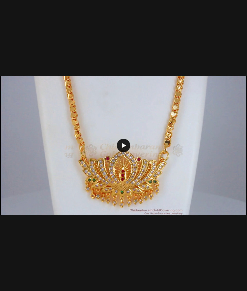 MultiStone Impon Lotus Dollar Design Gati Stone Jewellery With Chain BGDR869 MultiStone Impon Lotus Dollar Design Gati Stone Jewellery With Chain BGDR869