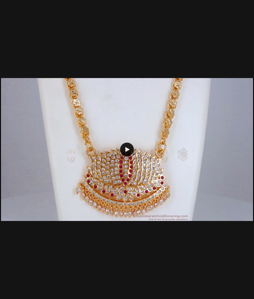 Big Lotus Design Impon Dollar Floral Chain Traditional Wear BGDR896 Big Lotus Design Impon Dollar Floral Chain Traditional Wear BGDR896