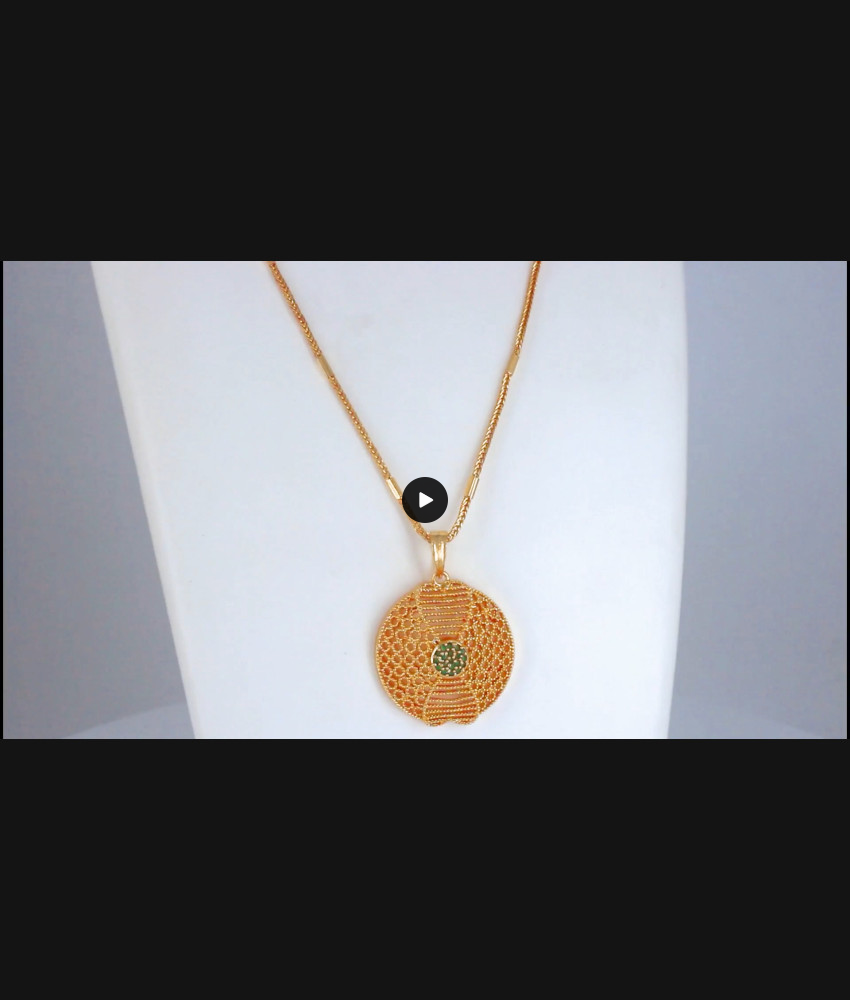 Heart Design Emerald Dollar Gold Plated Chain Collection BGDR902 Heart Design Emerald Dollar Gold Plated Chain Collection BGDR902