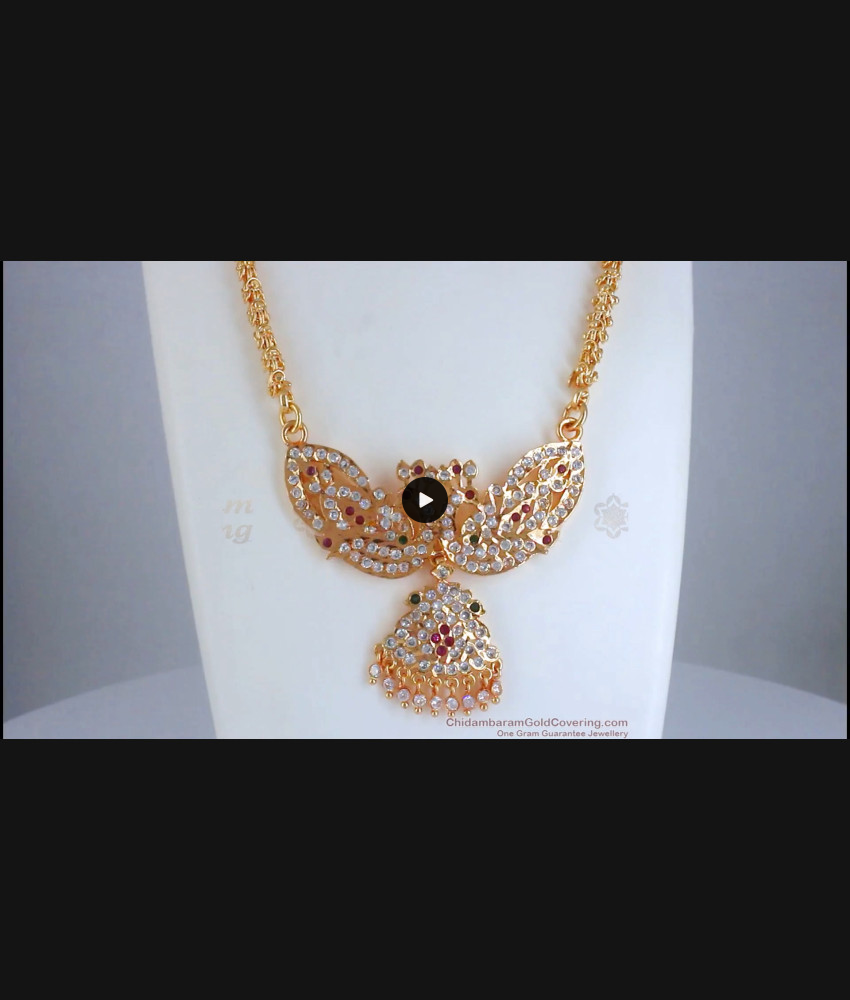 5 Metal Impon Dollar Chain Peacock Design Multi Stone Collection BGDR950