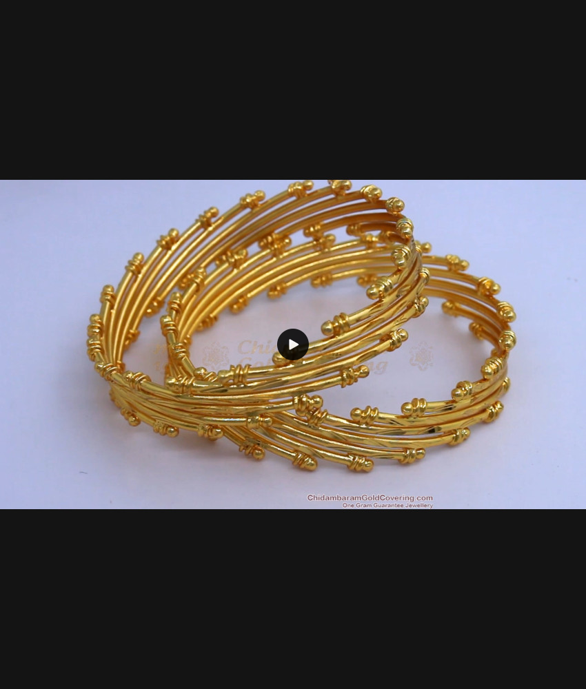 BR1404-2.10 Size Grand Gold Inspired Traditional Semiya Design Kada Bangle Online