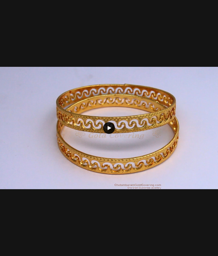 BR1440-2.4 Inter Lock Plain Gold Bangles For Ladies  Buy Online