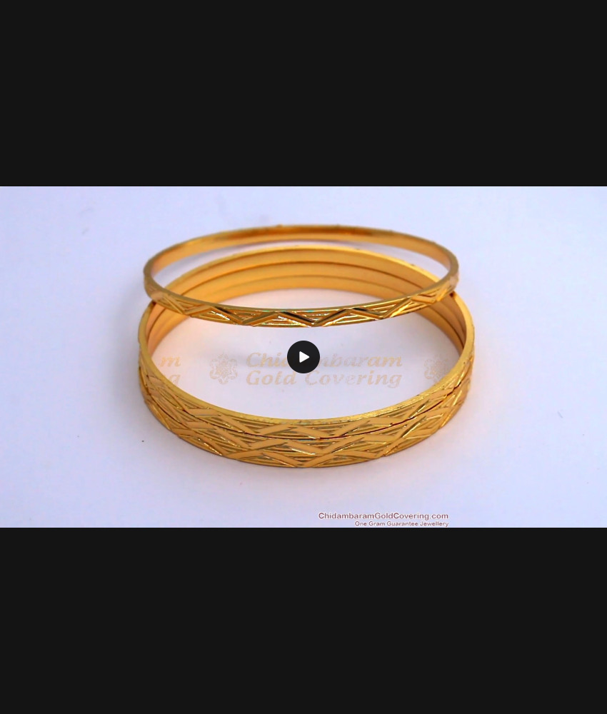 BR1445-2.4 Set of Four South Indian Gold Bangles Design For Womens Rough Use BR1445-2.4 Set of Four South Indian Gold Bangles Design For Womens Rough Use