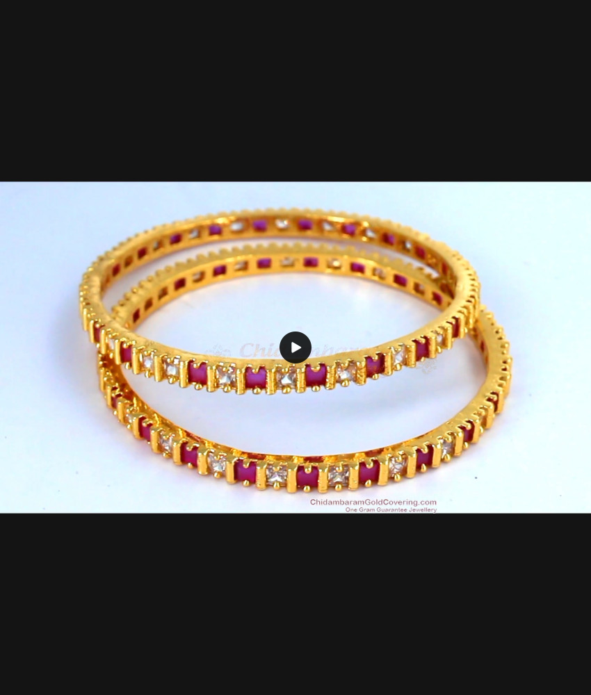 BR1470-2.8 Size Semi Precious Ruby White Stone Bangles For Women BR1470-2.8 Size Semi Precious Ruby White Stone Bangles For Women