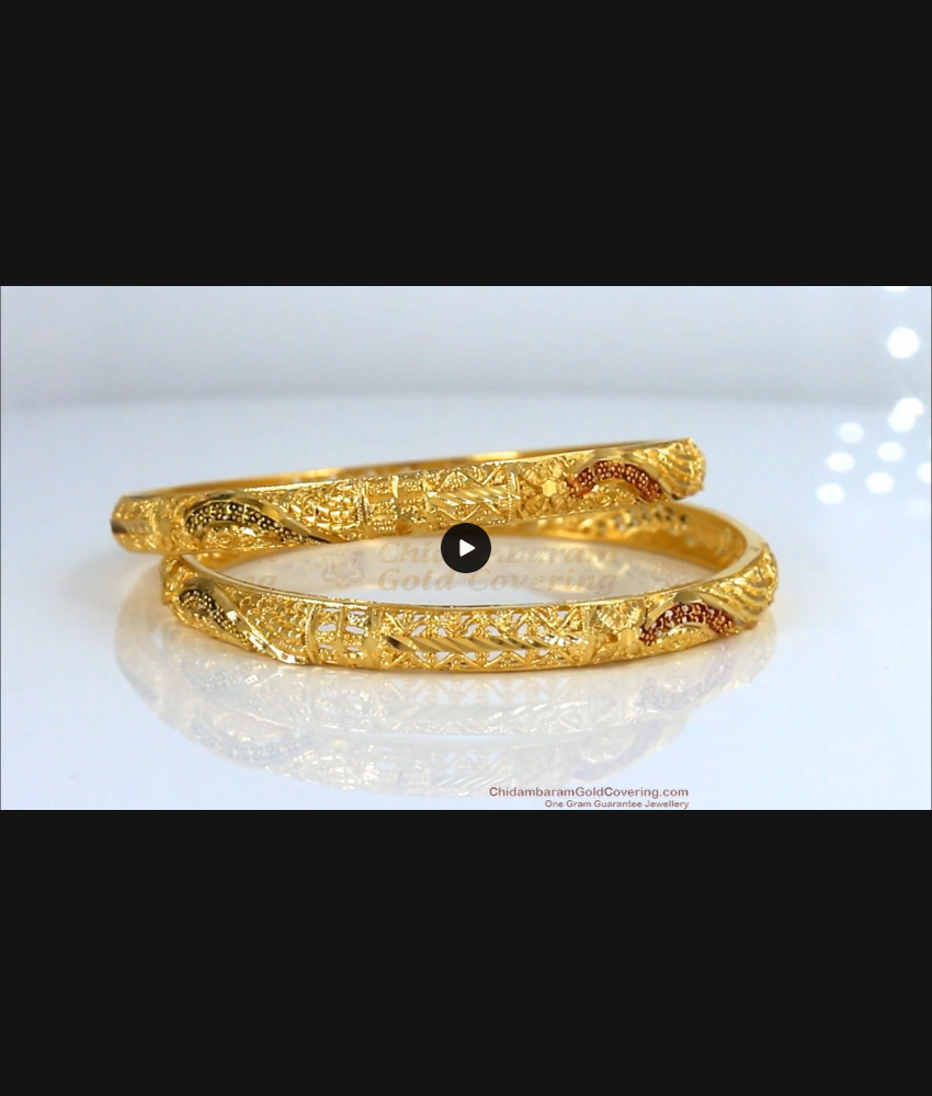 BR1534-2.4 Attractive Enamel Gold Bangles Design For Wedding Forming Collections