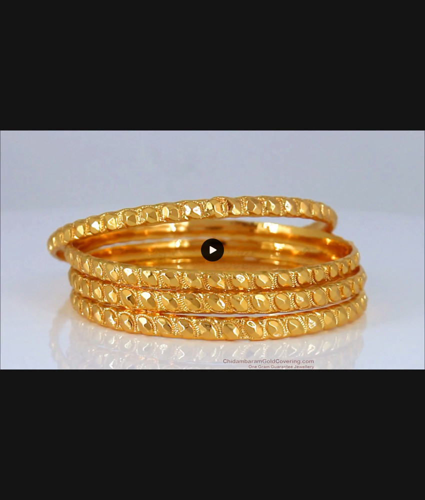 BR1586-210 Traditional One Gram Gold Bangles For Ladies