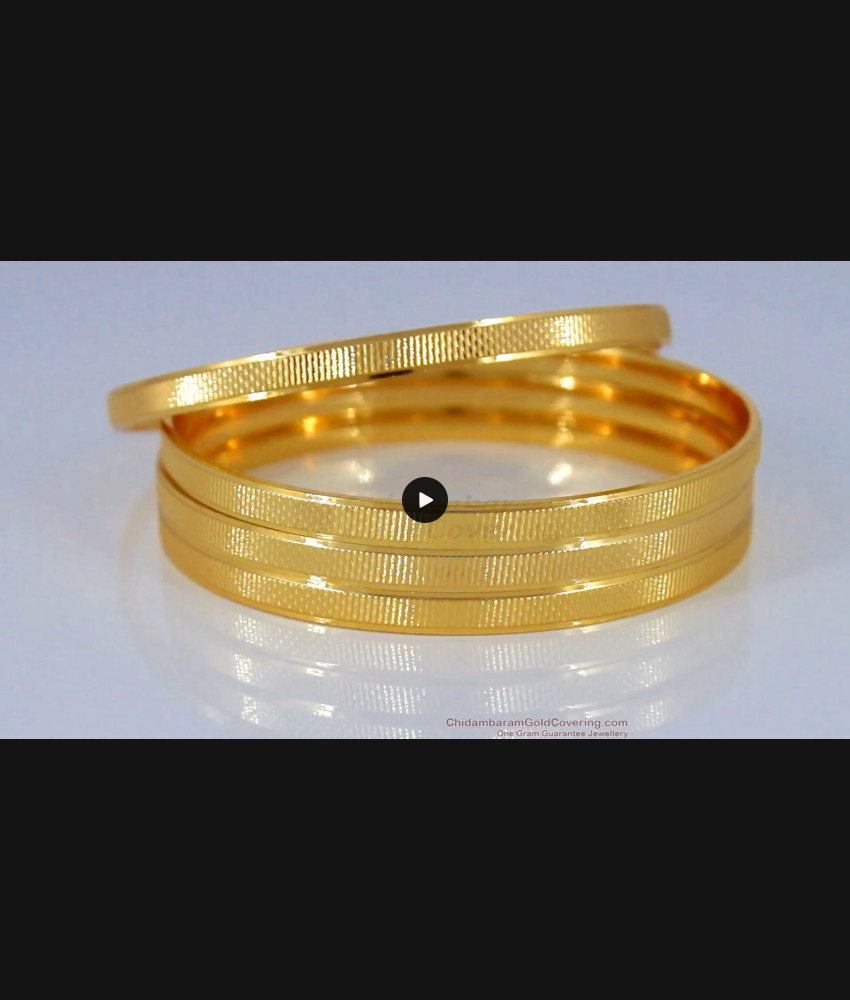 BR1612-2.4 Classical Gold Plated Set Of Four Bangles Daily Wear BR1612-2.4 Classical Gold Plated Set Of Four Bangles Daily Wear
