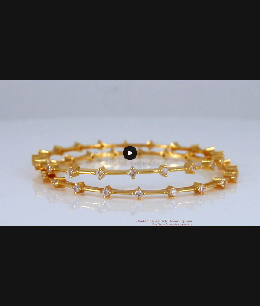 BR1708-2.4 Real Diamond Design Gold Plated Bangles For Party Wear BR1708-2.4 Real Diamond Design Gold Plated Bangles For Party Wear