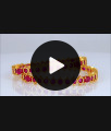 BR1710-2.4 Gold Plated Ruby Stone Bridal Bangles For Online Shopping