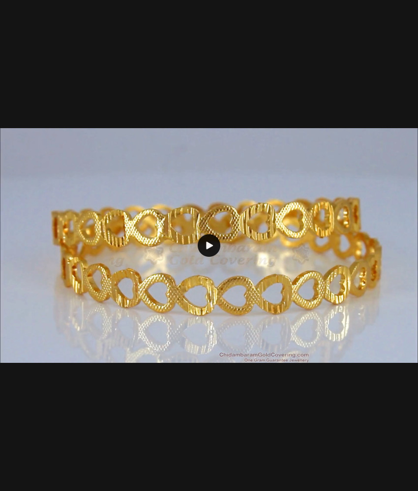 BR1714-2.8 Hearted Gold Designer Bangles Womens Fashions BR1714-2.8 Hearted Gold Designer Bangles Womens Fashions