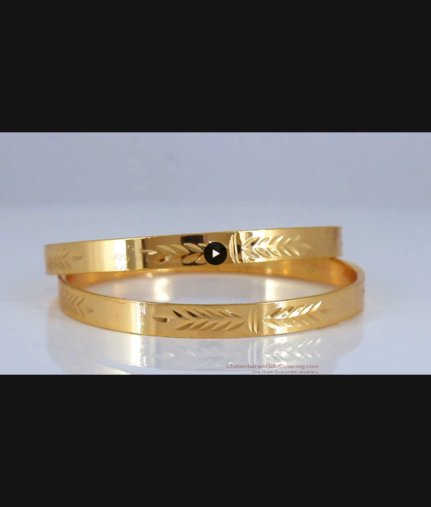 BR1719-2.4 Real Impon Leaf Pattern Gold Bangle Designs BR1719-2.4 Real Impon Leaf Pattern Gold Bangle Designs