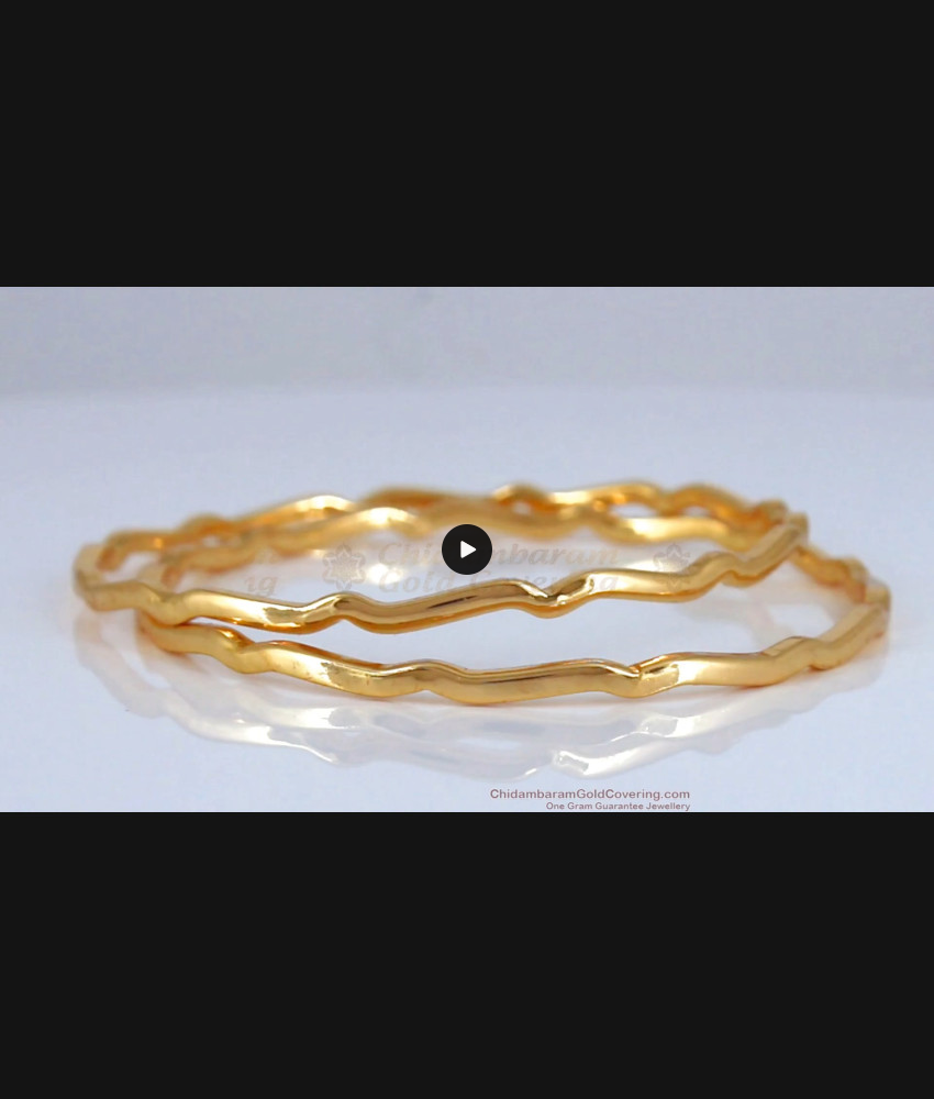 BR1722-2.10 Latest Zig Zag Wave Design Impon Gold Bangle BR1722-2.10 Latest Zig Zag Wave Design Impon Gold Bangle