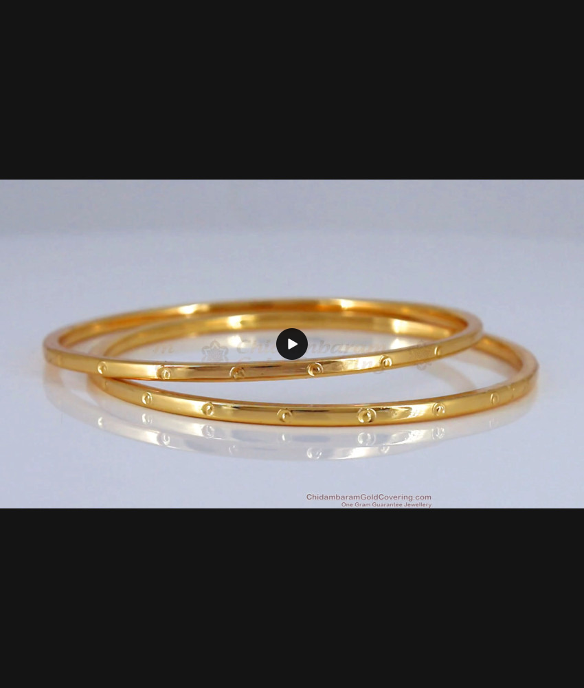 BR1734-2.4 Simple Design Original Impon Gold Bangles Daily Wear