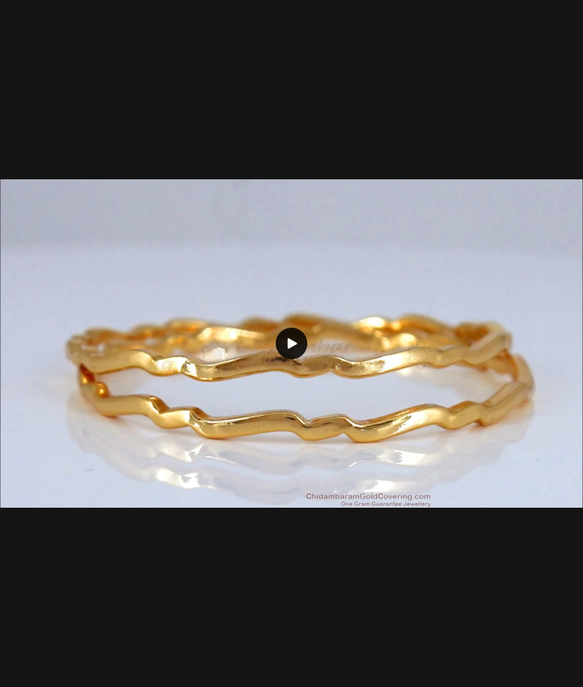BR1743-2.4 Original Impon Wave Design Gold Bangle Traditional Wear BR1743-2.4 Original Impon Wave Design Gold Bangle Traditional Wear