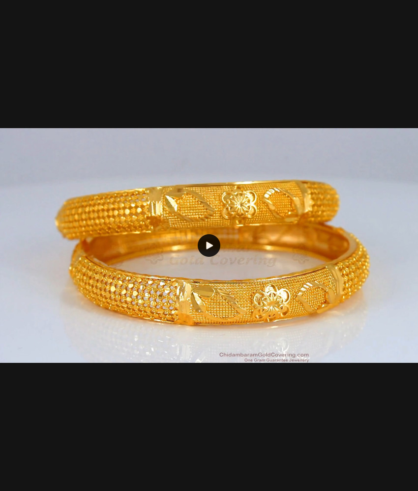 BR1763-2.10 Broad Kada Gold Bangle Bridal Collections BR1763-2.10 Broad Kada Gold Bangle Bridal Collections
