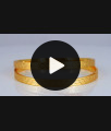 BR1781-2.10 Self Design One Gram Gold Plated Plain Bangle Shop Online 