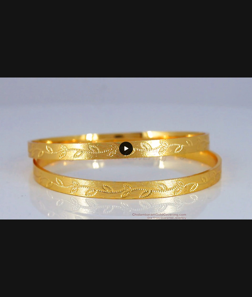 BR1786-2.10 Earth Lovers Plant Pattern Gold Bangle Designs Collections BR1786-2.10 Earth Lovers Plant Pattern Gold Bangle Designs Collections