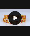 BR1793-2.4 Ruby Emerald Flower Design Gold Bangle Latest Collections