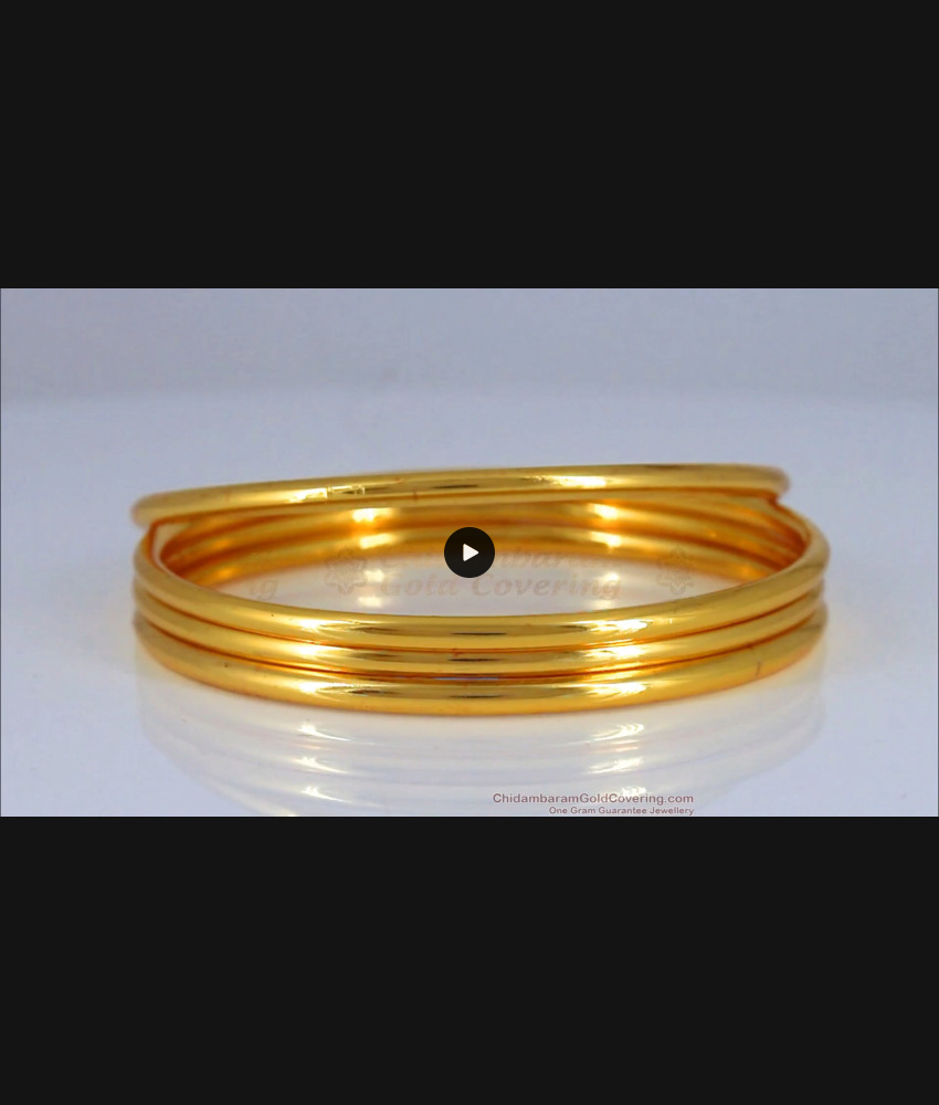BR1821-2.10 Plain Gold Bangle Design Daily Wear Imitation Jewellery