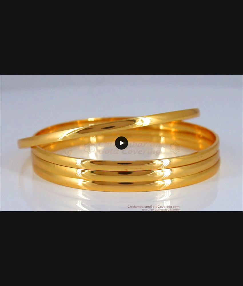 BR1822-2.4 One Gram Gold Bangles Smooth Finish Daily Wear