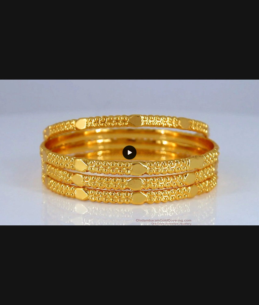 BR1829-2.10 Set Of Four Gold Bangle Smooth Finish Daily Wear BR1829-2.10 Set Of Four Gold Bangle Smooth Finish Daily Wear