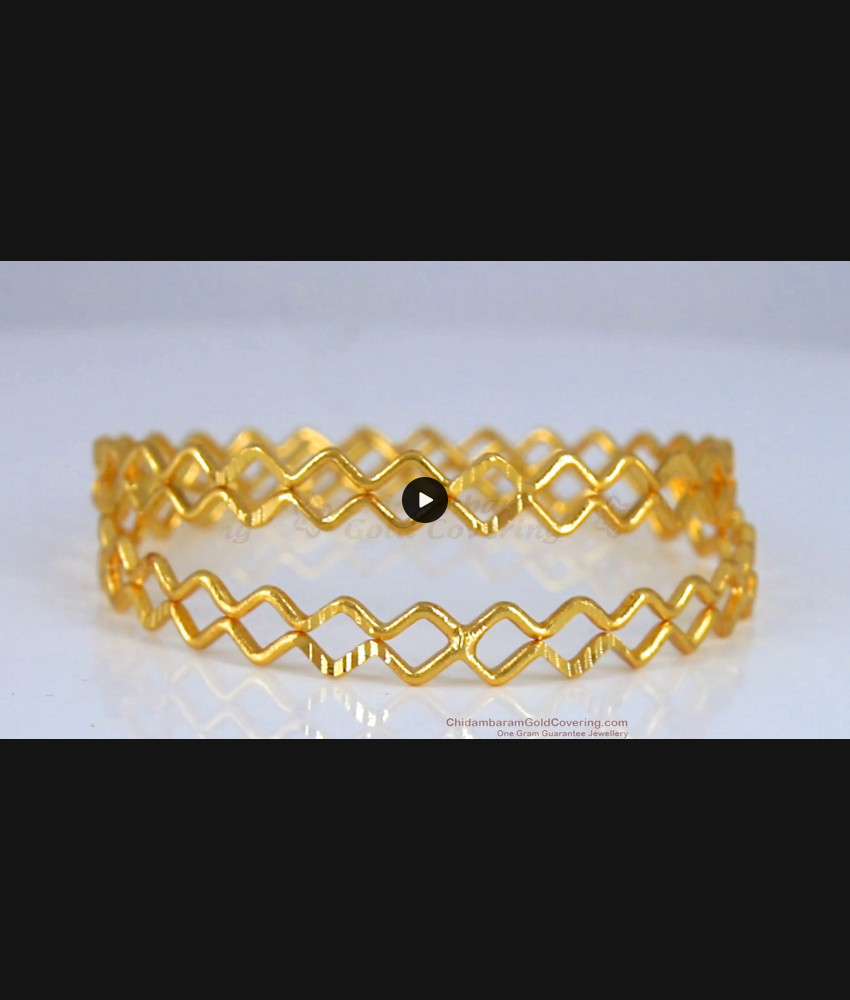 BR1843-2.10 Size Latest Gold Plated Daily Wear Criss Cross Bangle BR1843-2.10 Size Latest Gold Plated Daily Wear Criss Cross Bangle