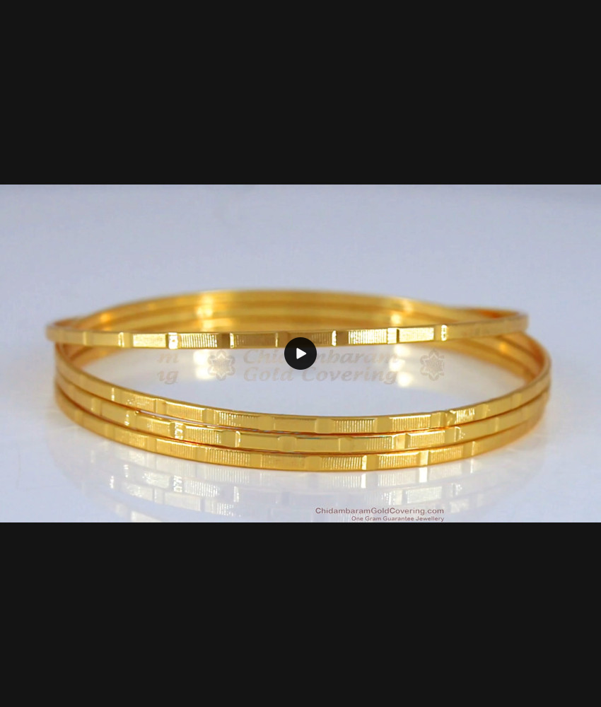 BR1846-2.6 Size One Gram Gold Daily Use Plain Bangles Design Set Of Four BR1846-2.6 Size One Gram Gold Daily Use Plain Bangles Design Set Of Four