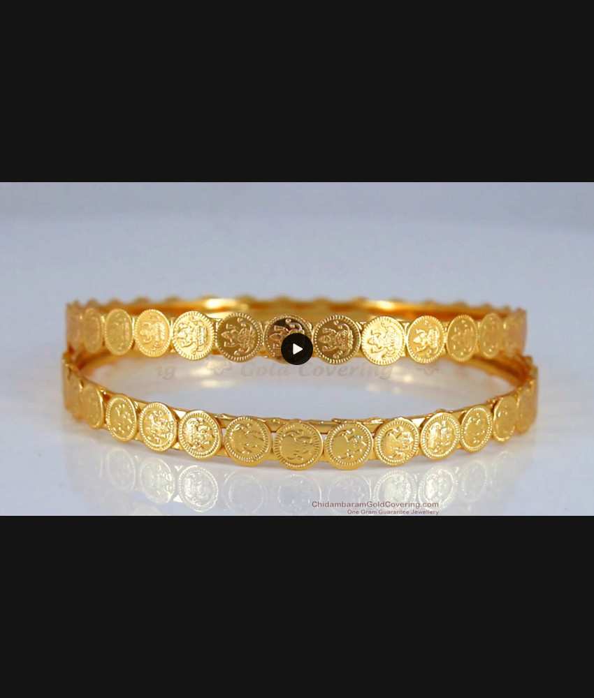 BR1853-2.6 Size Divine Lakshmi Coin Kasu Bangles One Gram Gold BR1853-2.6 Size Divine Lakshmi Coin Kasu Bangles One Gram Gold