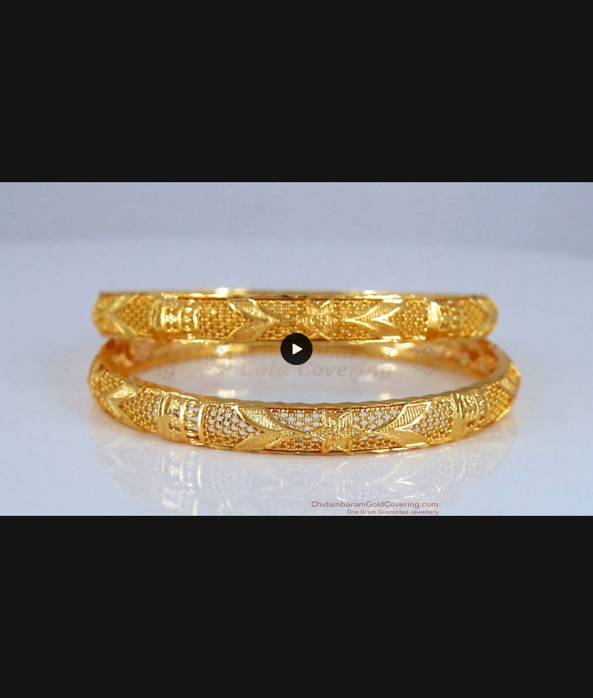 BR1854-2.10 Size Kerala Designer Collection Gold Bangle Bridal Wear BR1854-2.10 Size Kerala Designer Collection Gold Bangle Bridal Wear
