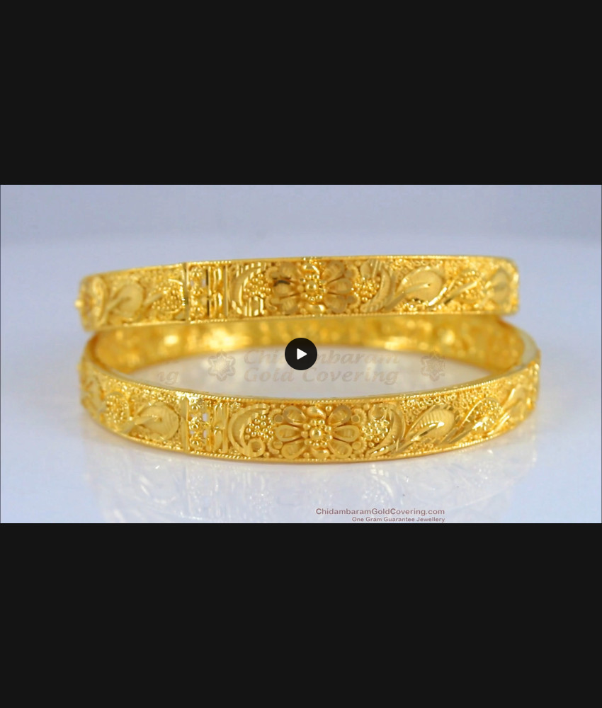 BR1908-2.10 Size Flower Design Forming Bangle Real Gold Tone Jewelry BR1908-2.10 Size Flower Design Forming Bangle Real Gold Tone Jewelry