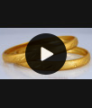 BR1913-2.10 Size Two Gram Gold Forming Bangles Plain Strips Design