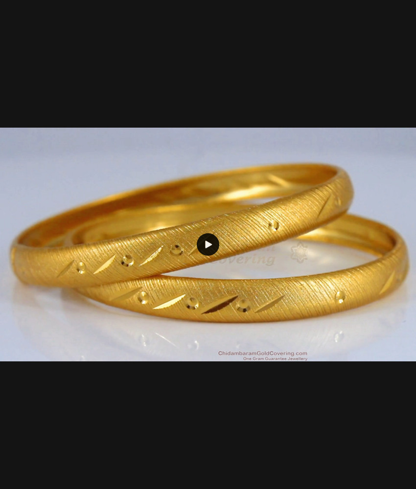 BR1913-2.10 Size Two Gram Gold Forming Bangles Plain Strips Design
